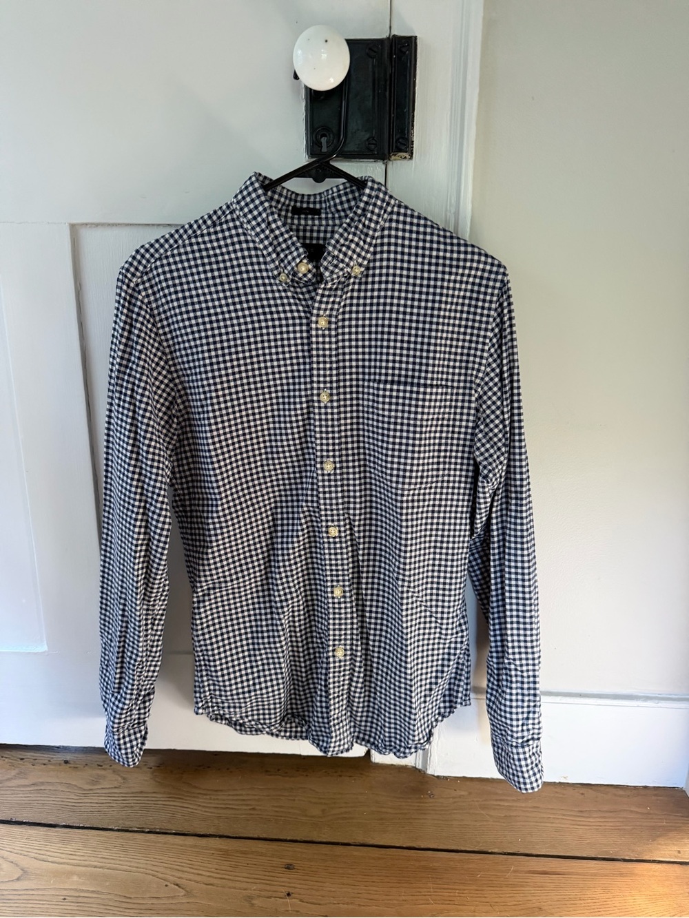 J.Crew Men’s Small Blue & White Gingham Plaid Button-Down Shirt
